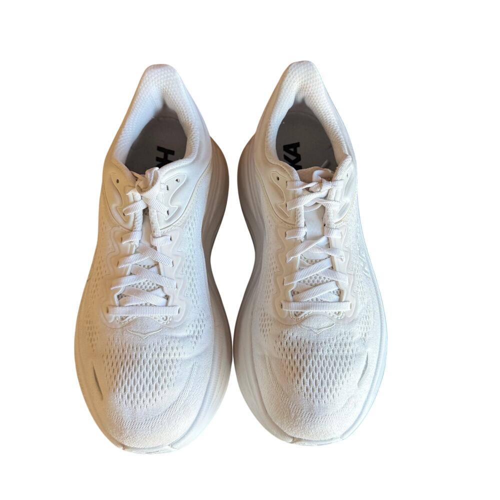 HOKA Women's Bondi 9 White Running Shoes Max Cushion Walking Sneakers - 8.5 EE - Picture 4 of 12